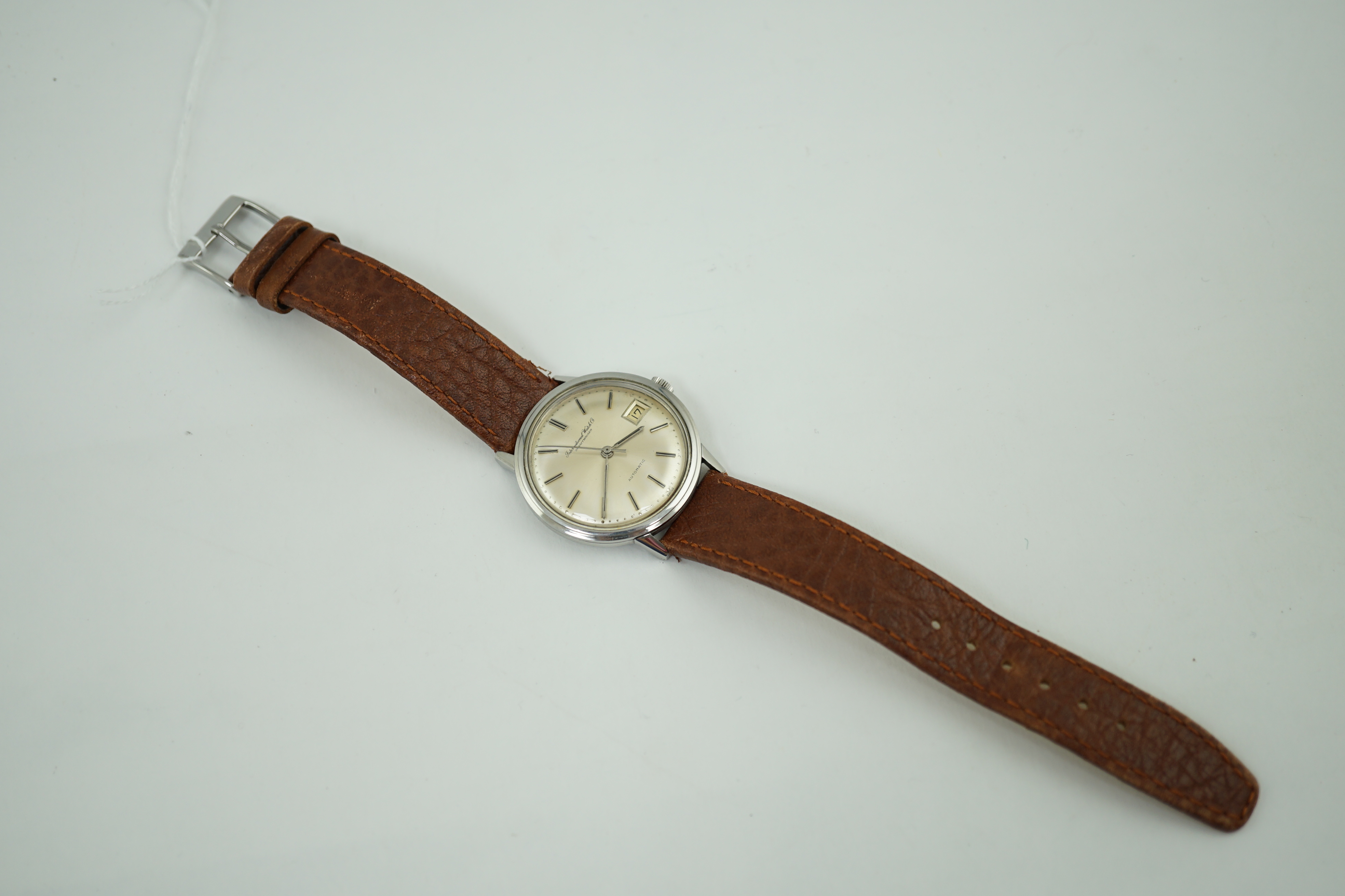 A gentleman's 1960's stainless steel IWC automatic waterproof wrist watch